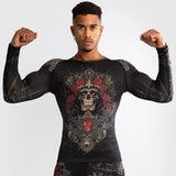 Santa Muerte 5.0 Langarm-Rashguard Tiefschwarz Gold 